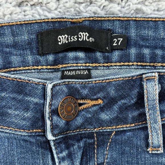 Miss Me Jeans Womens 27 Skinny Low Rise Stretch USA Made Denim Minimalist Sleek - Picture 2 of 5